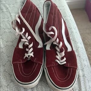 Vans Red and White High-Tops